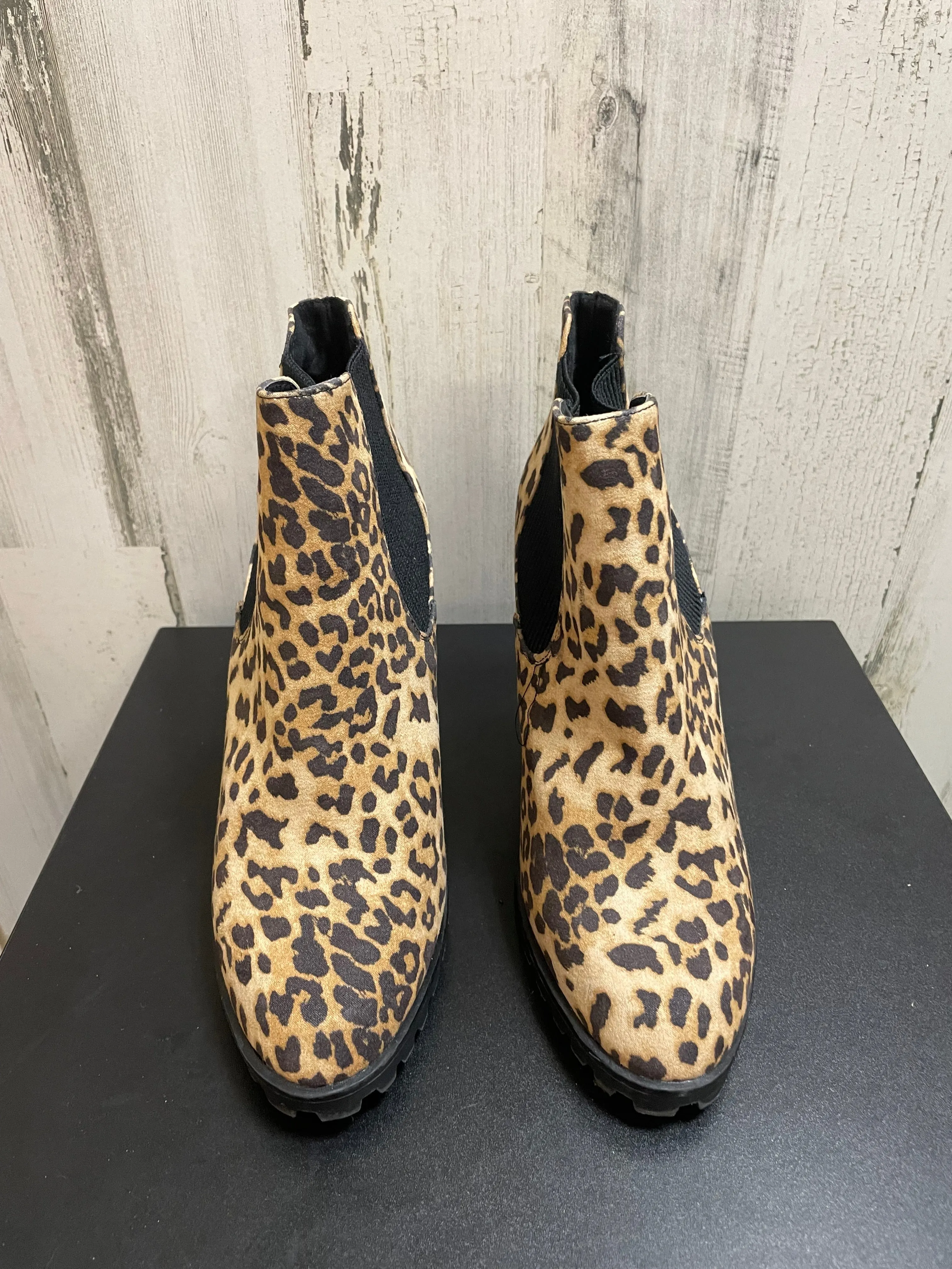 Shoedazzle Animal Print Ankle Heel Boots - Size 9.5