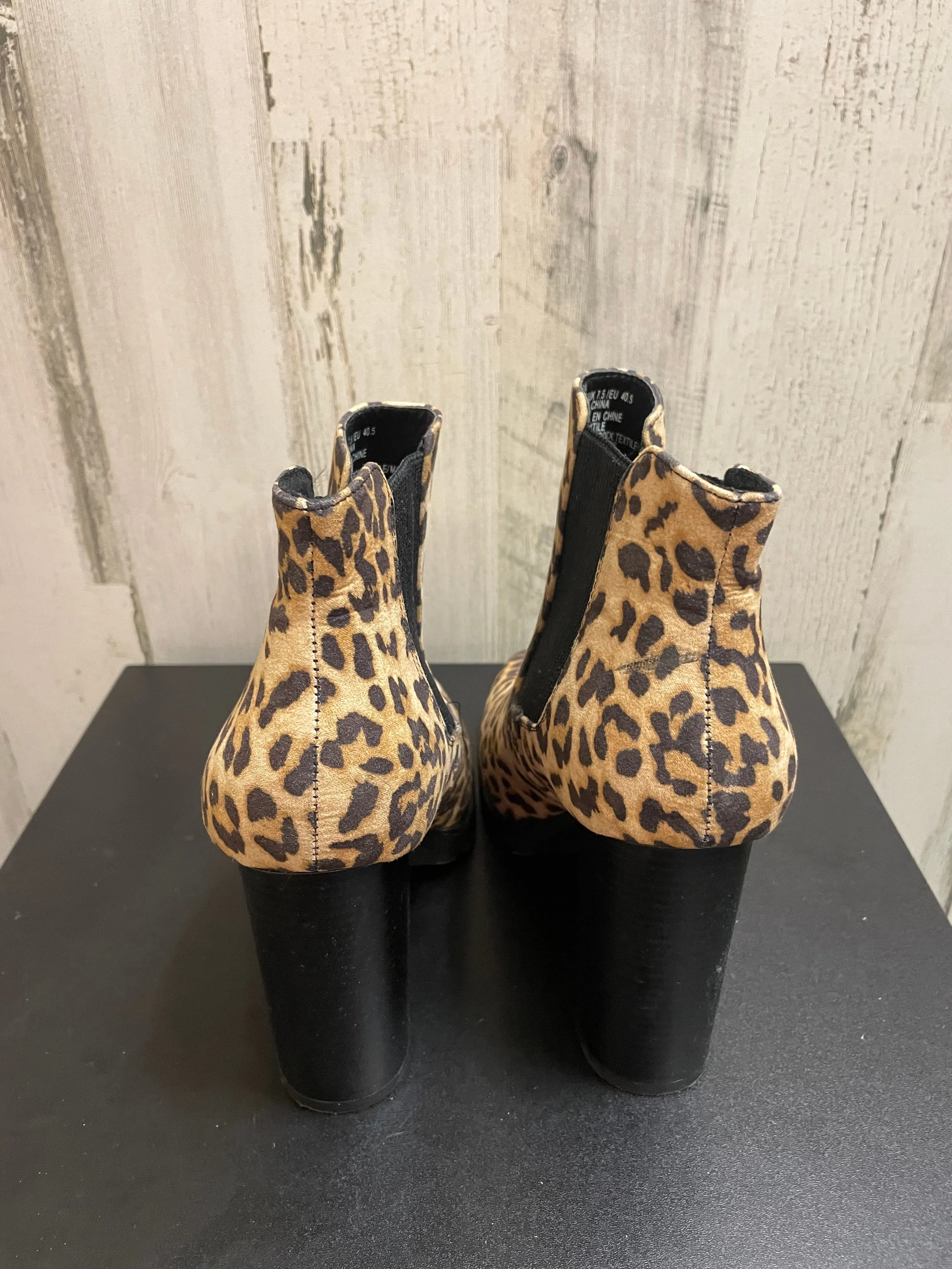 Shoedazzle Animal Print Ankle Heel Boots - Size 9.5