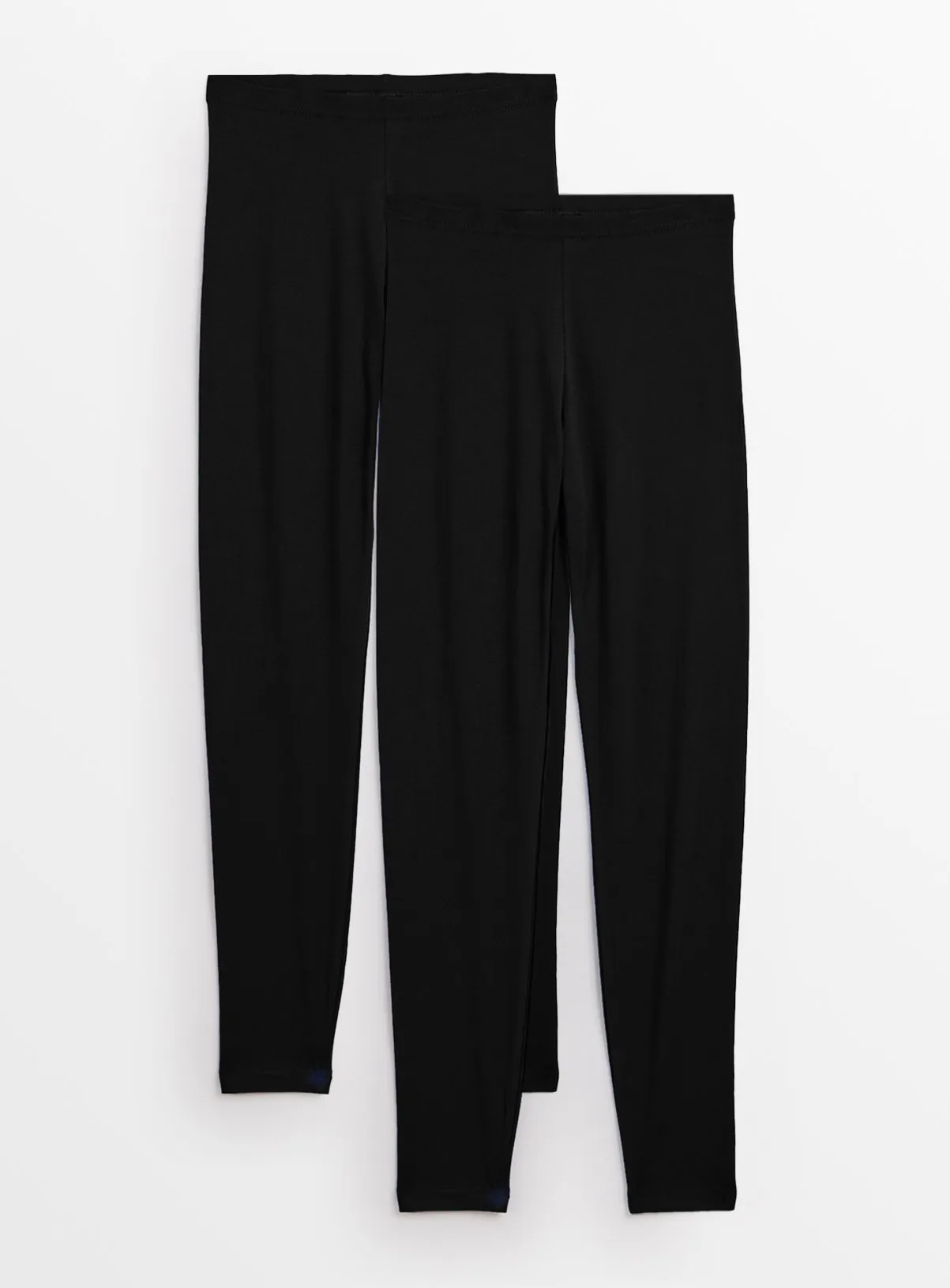 Shop Black Plain Leggings 2 Pack in Size L - Petite | Tu clothing