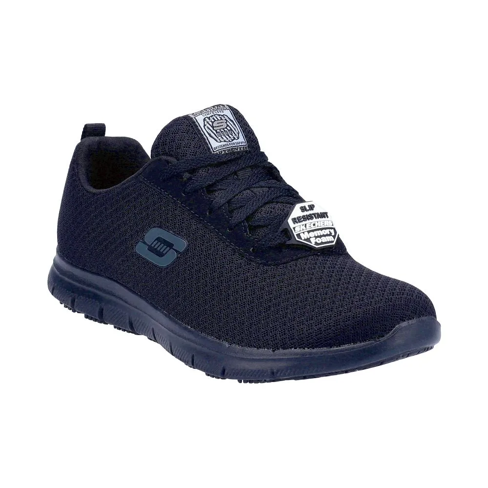 Black Skechers Genter - Bronaugh Sr Metal Free Women's Non Safety Shoes Size 7 - Screwfix