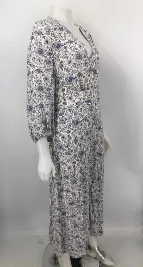 SPLENDID White Blue Floral Maxi Length LARGE Dress