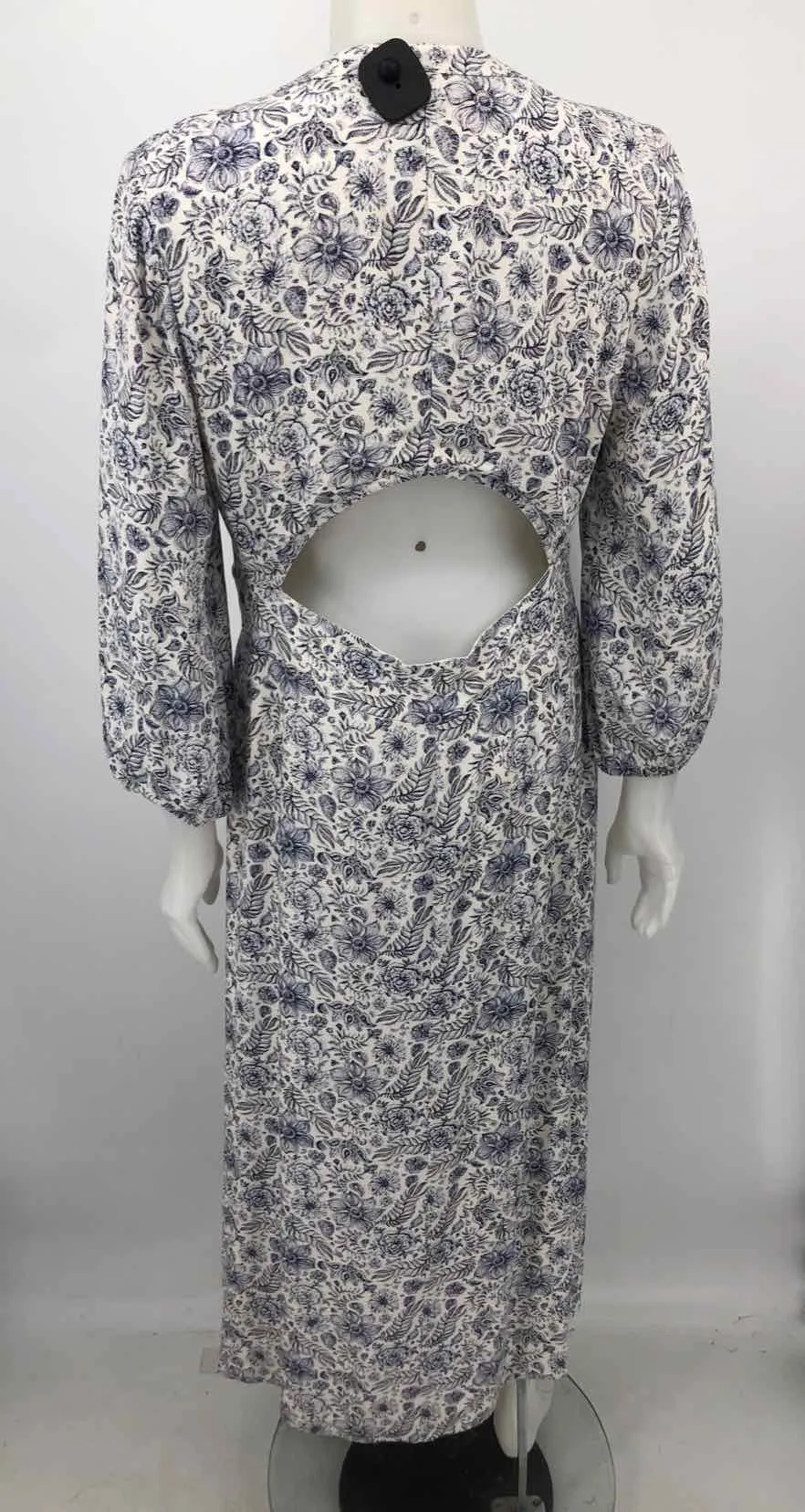 SPLENDID White Blue Floral Maxi Length LARGE Dress