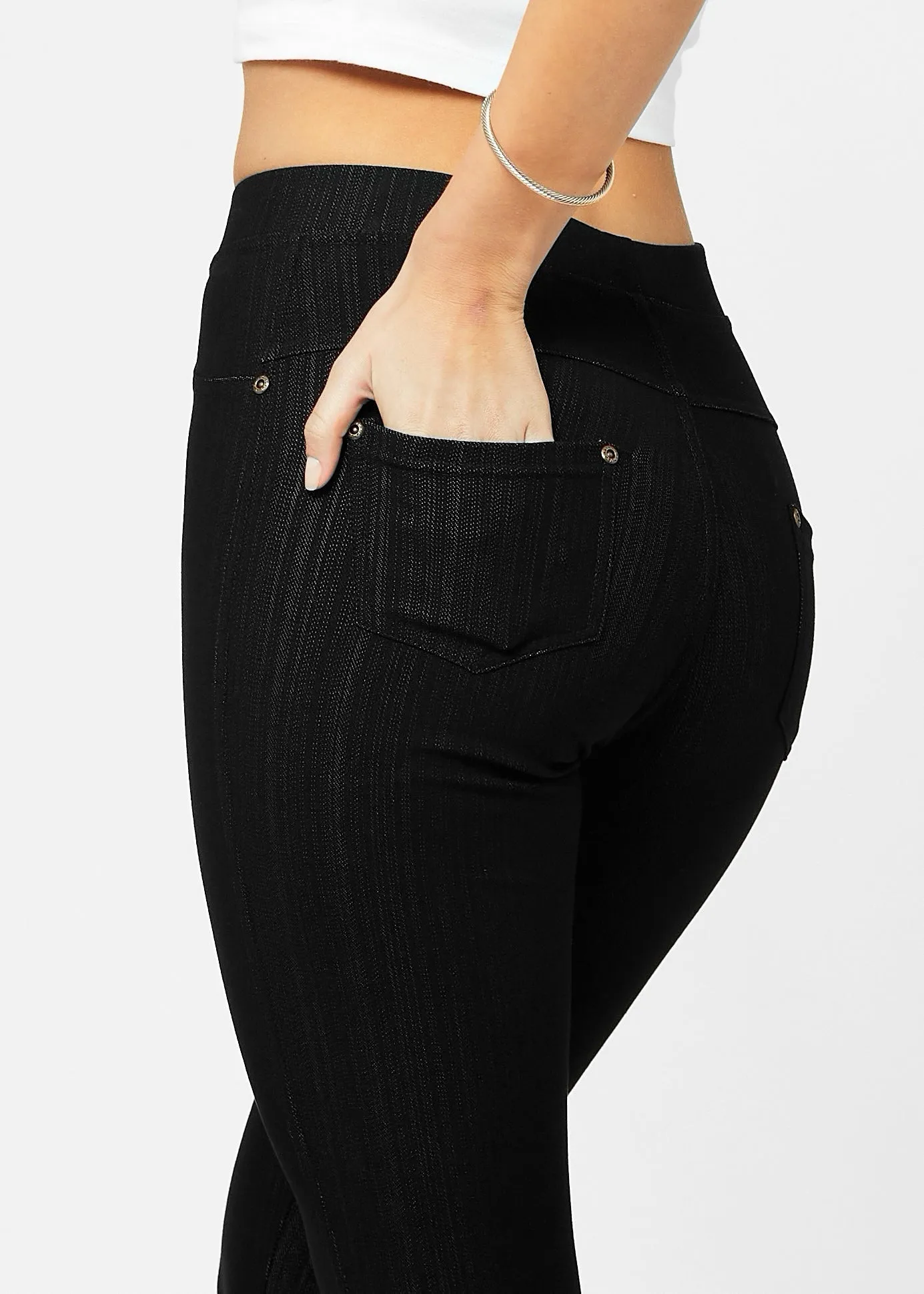 Stylish Black Jeggings with Pockets - Shop Now!