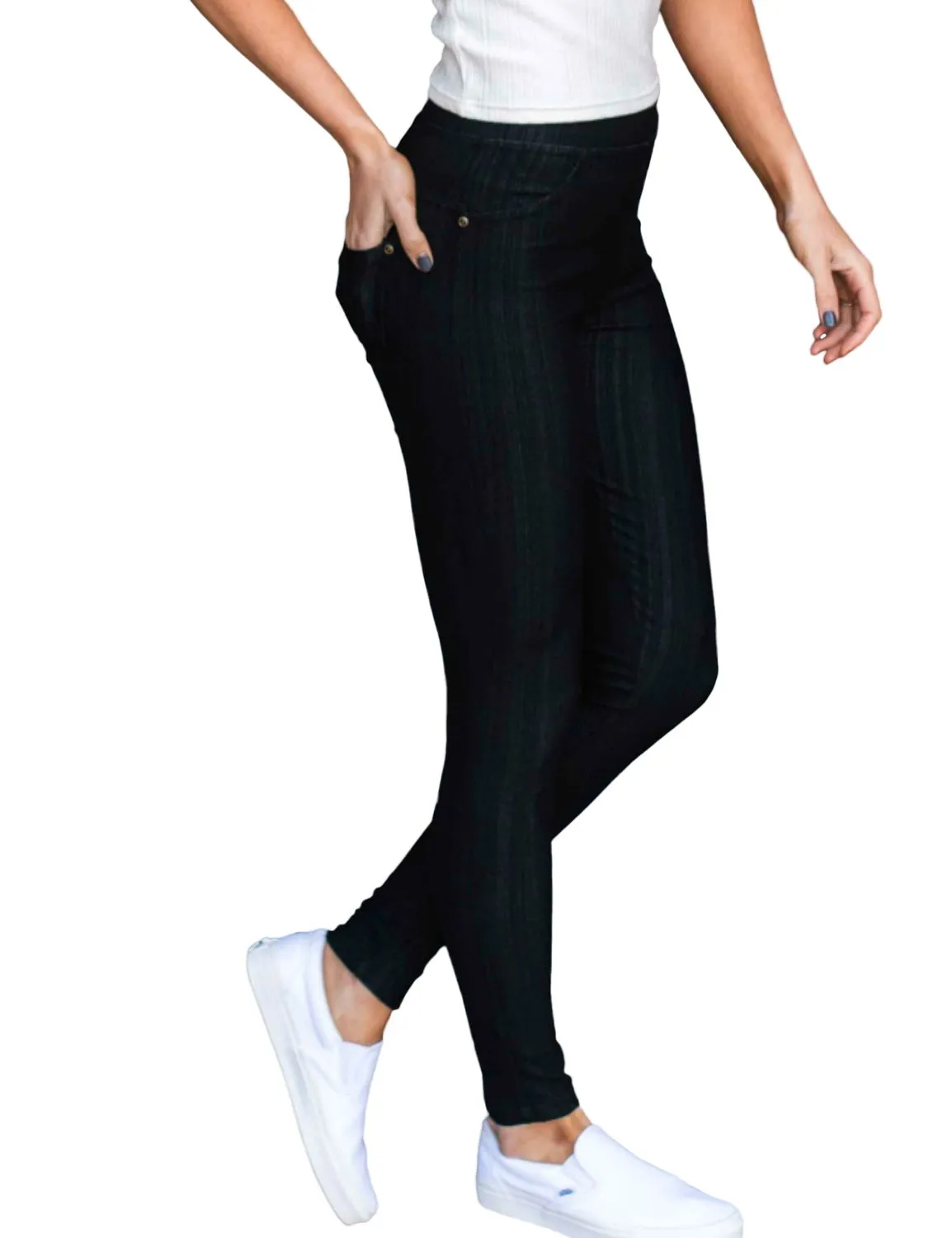 Stylish Black Jeggings with Pockets - Shop Now!