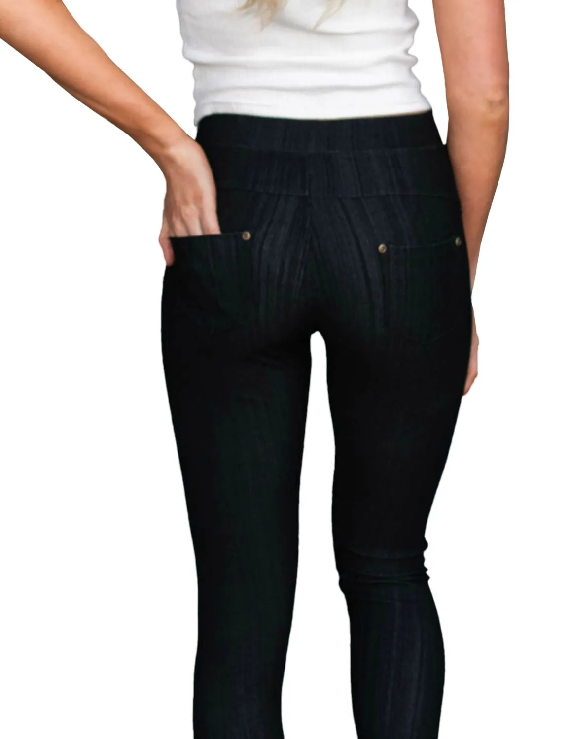 Stylish Black Jeggings with Pockets - Shop Now!