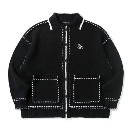 Stylish Unisex Studded Street Logo Cardigans by Romantic Crown