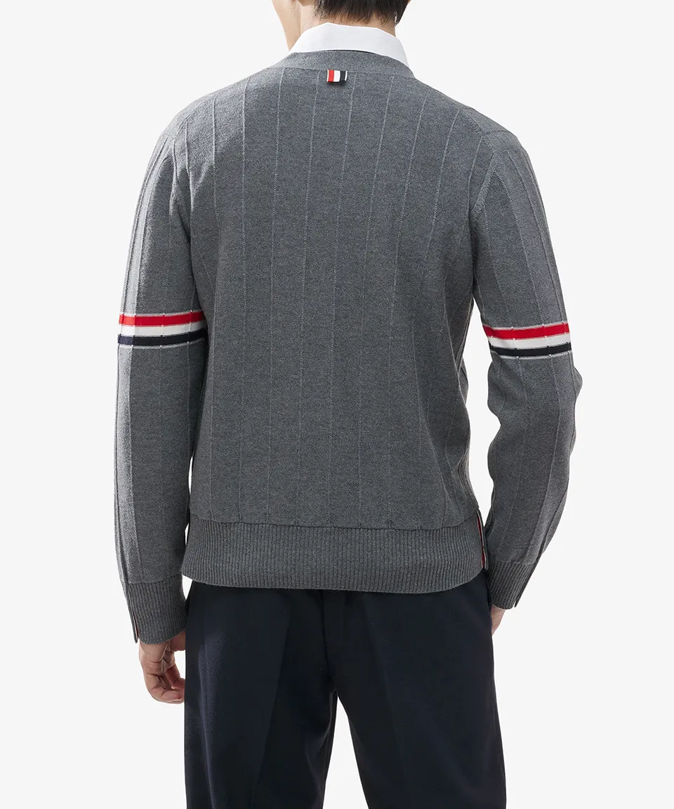 THOM BROWNE Stripes Street Style Plain Logo Designers Cardigans