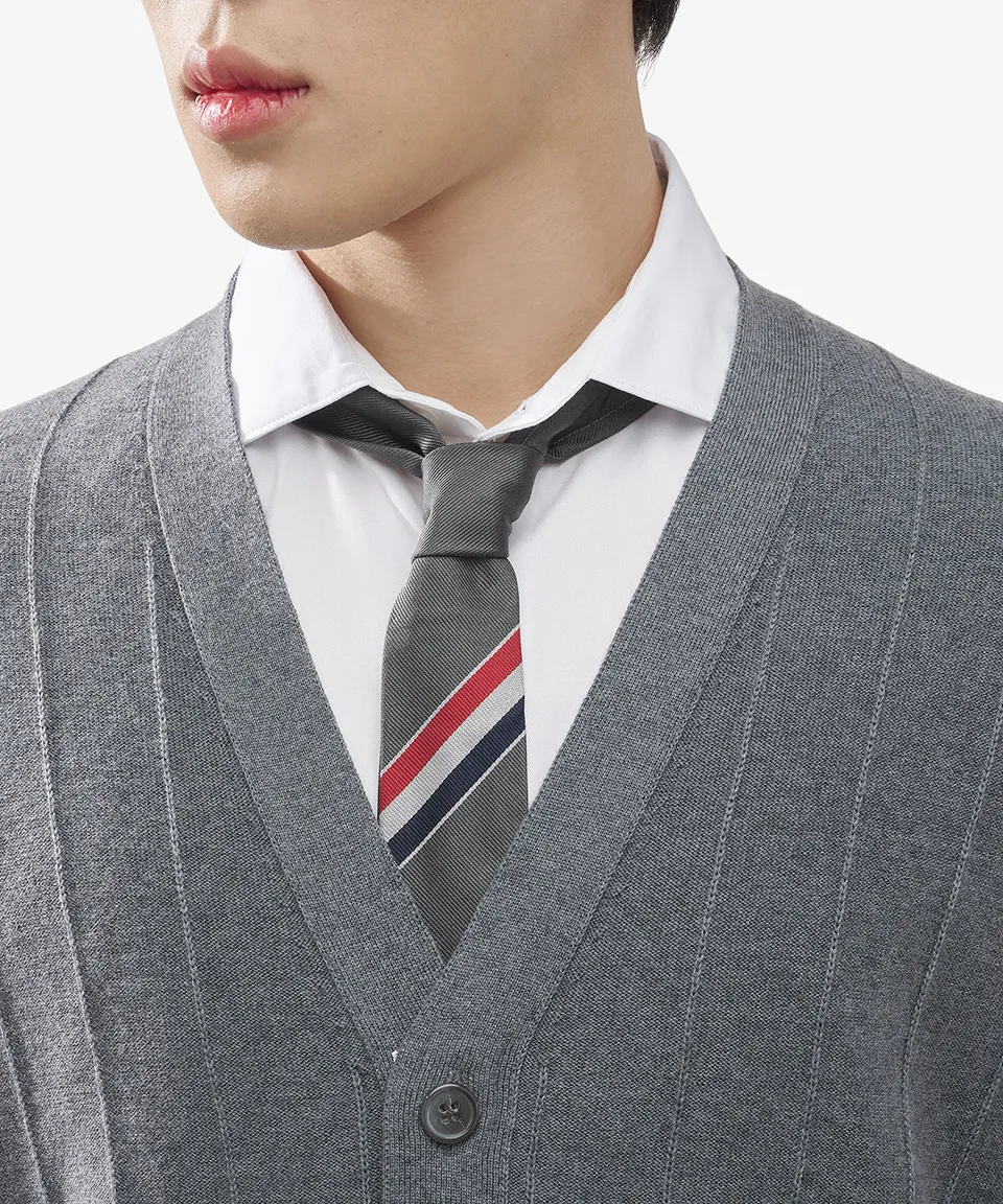 THOM BROWNE Stripes Street Style Plain Logo Designers Cardigans