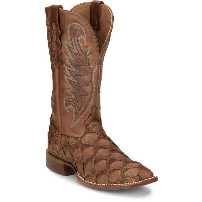 Tony Lama Men's Pirarucu Tan Boot Leon Cognac