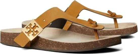 Yellow Tory Burch Mellow Thong Leather Sandals