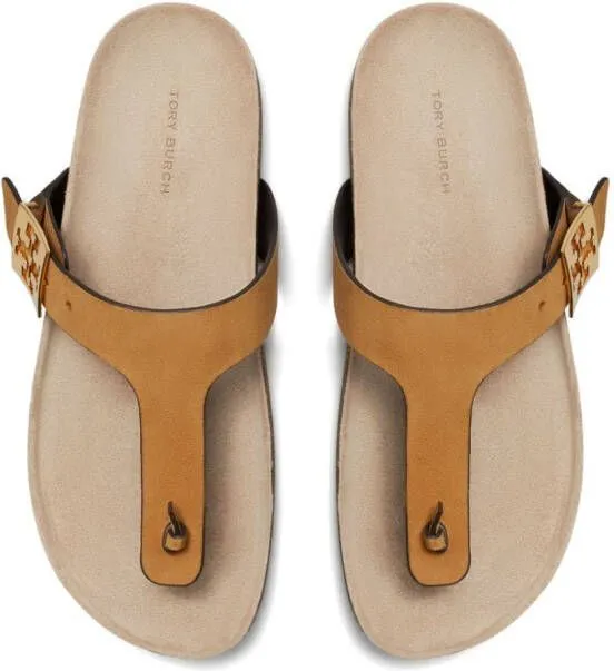 Yellow Tory Burch Mellow Thong Leather Sandals