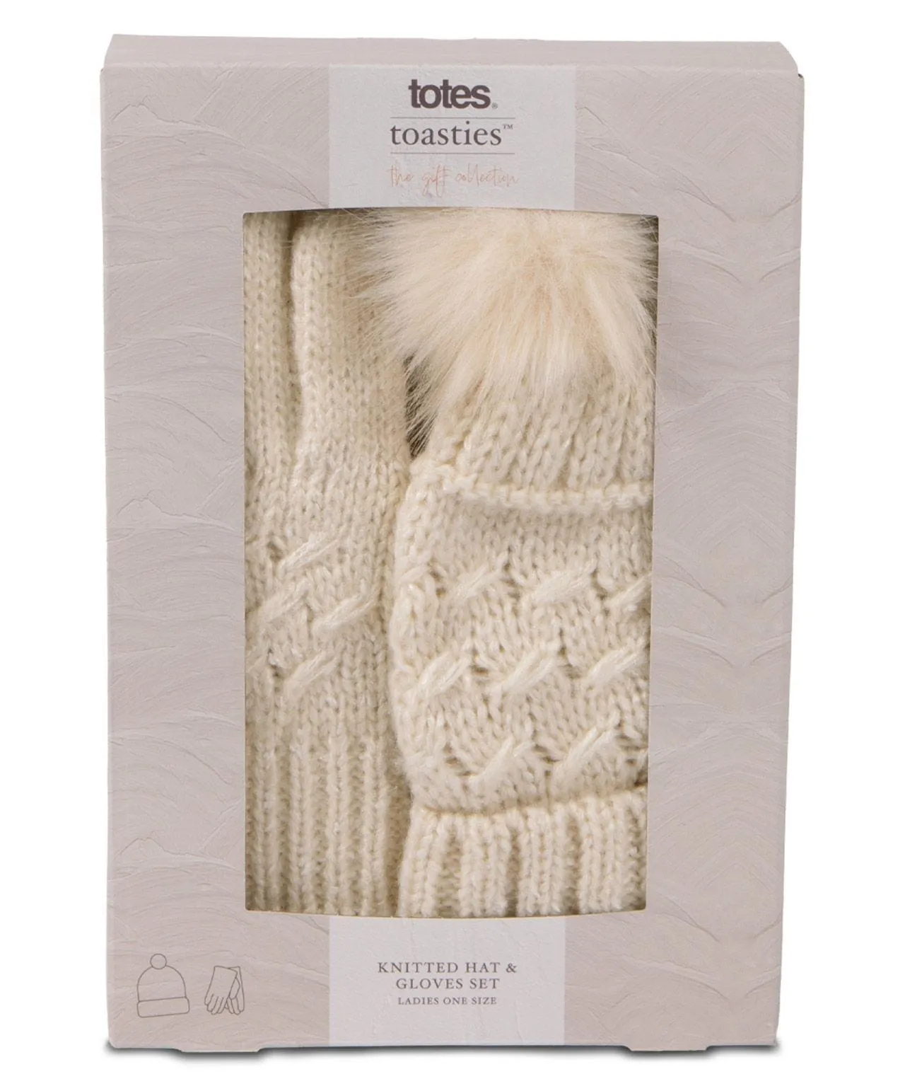 Ladies Cable Hat and Glove Gift Set by Totes