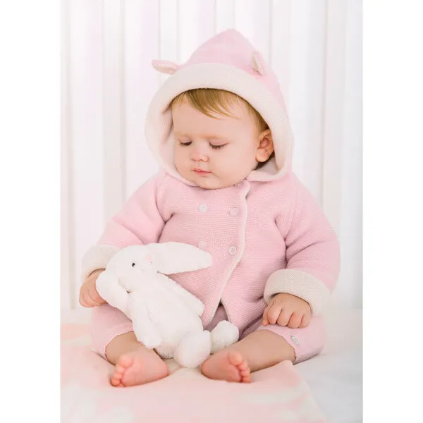 Trotters London Teddy Coat, Pale Pink - Shop Now