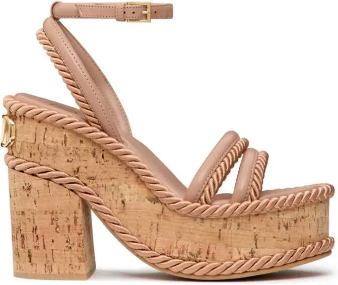 Pink Valentino Garavani VLogo Summerblocks Wedge Sandals