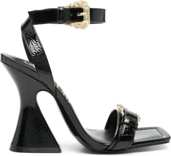 Black Versace Jeans Couture 110mm Buckle-Detail Sandals