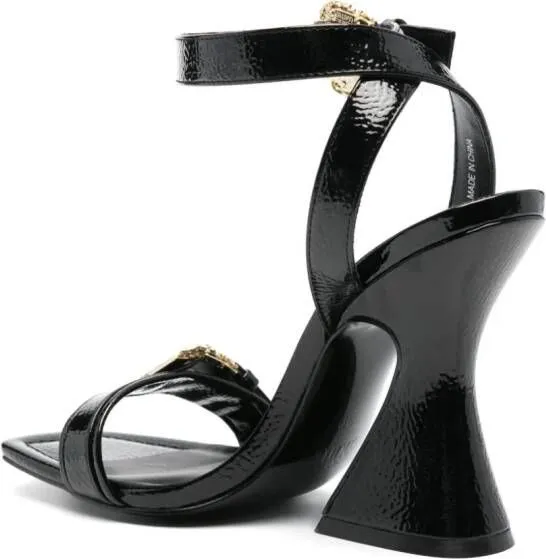 Black Versace Jeans Couture 110mm Buckle-Detail Sandals