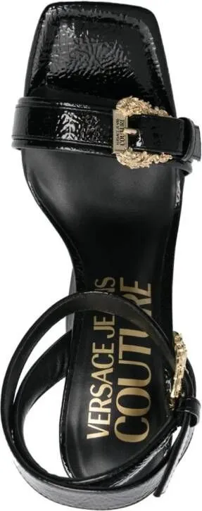 Black Versace Jeans Couture 110mm Buckle-Detail Sandals