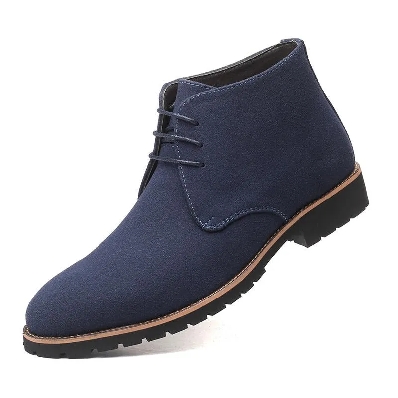 Vintage Leather Lace-Up Ankle Boots for Men - Style 95559965M