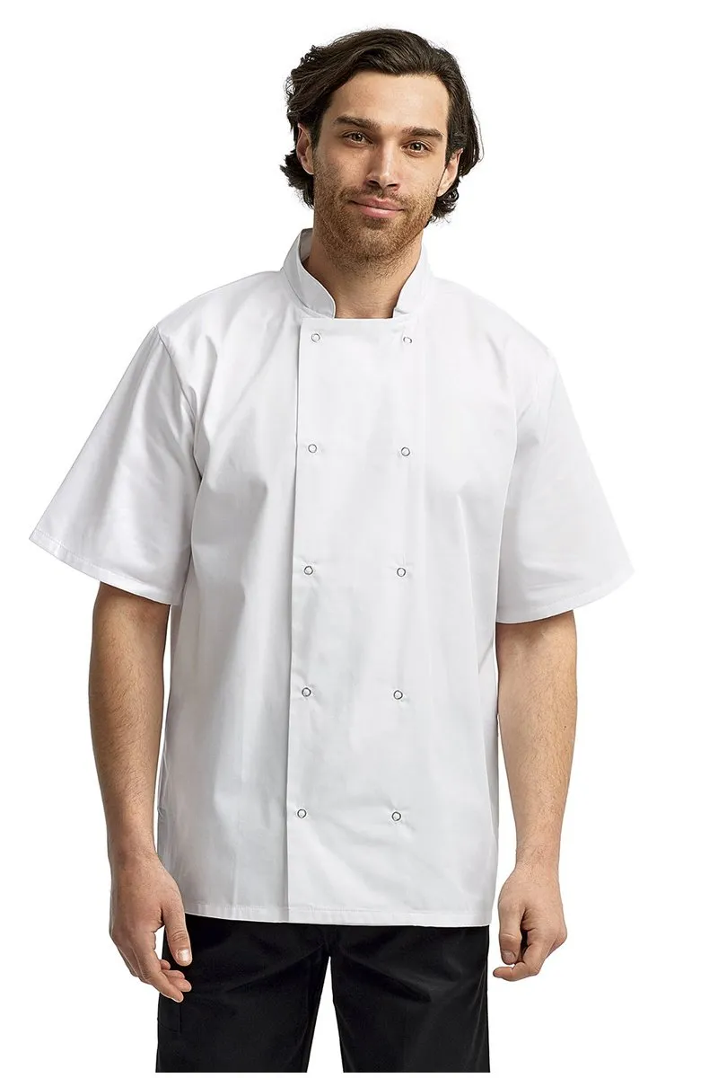 White Chef's Short Sleeve Stud Coat result: ***White Chef Jacket with Studs***