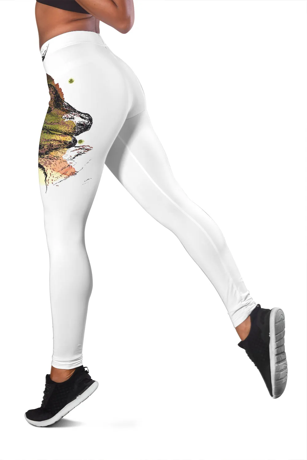 White Mother Foal Horse Leggings