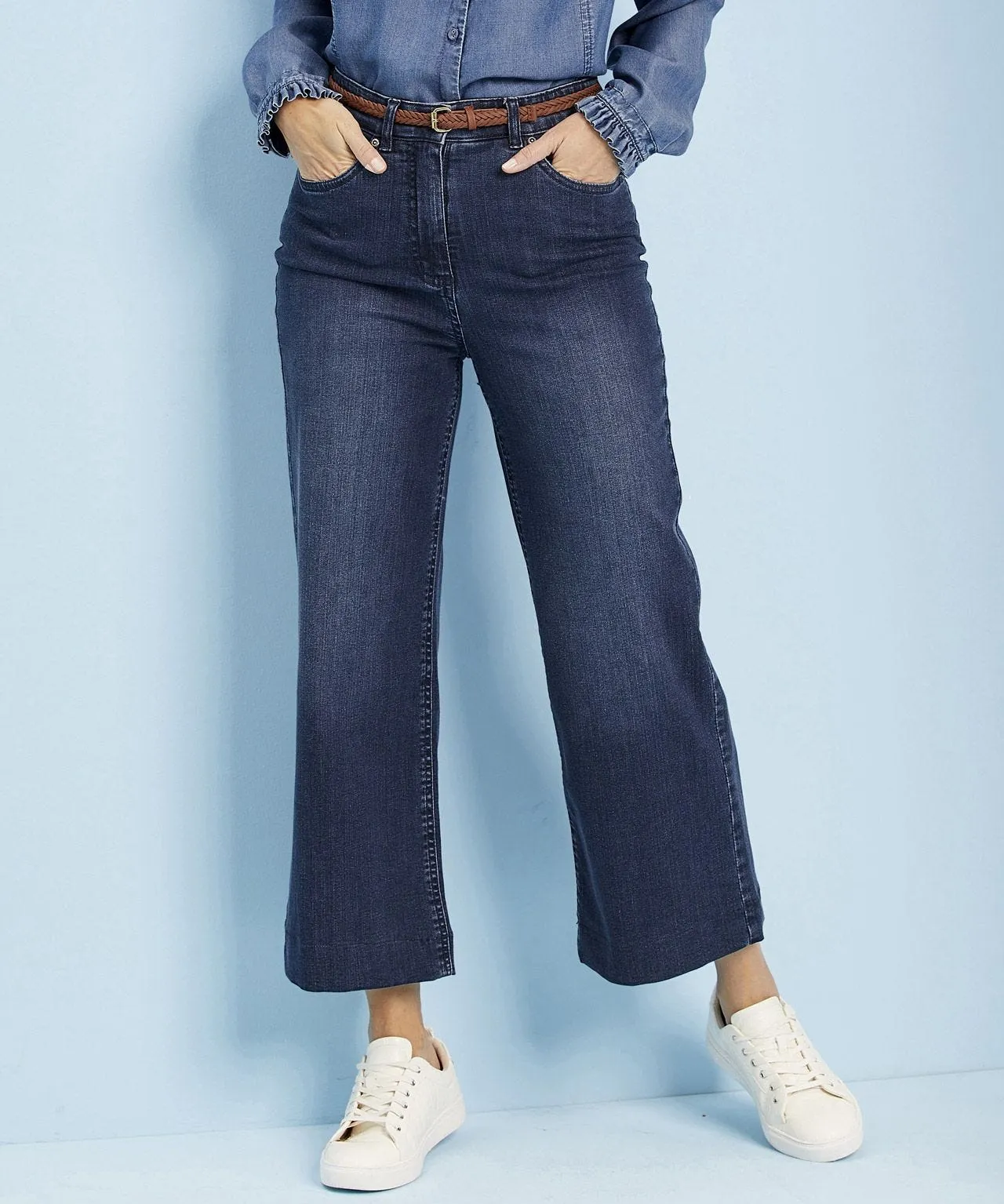 Wide-leg Denim Pants