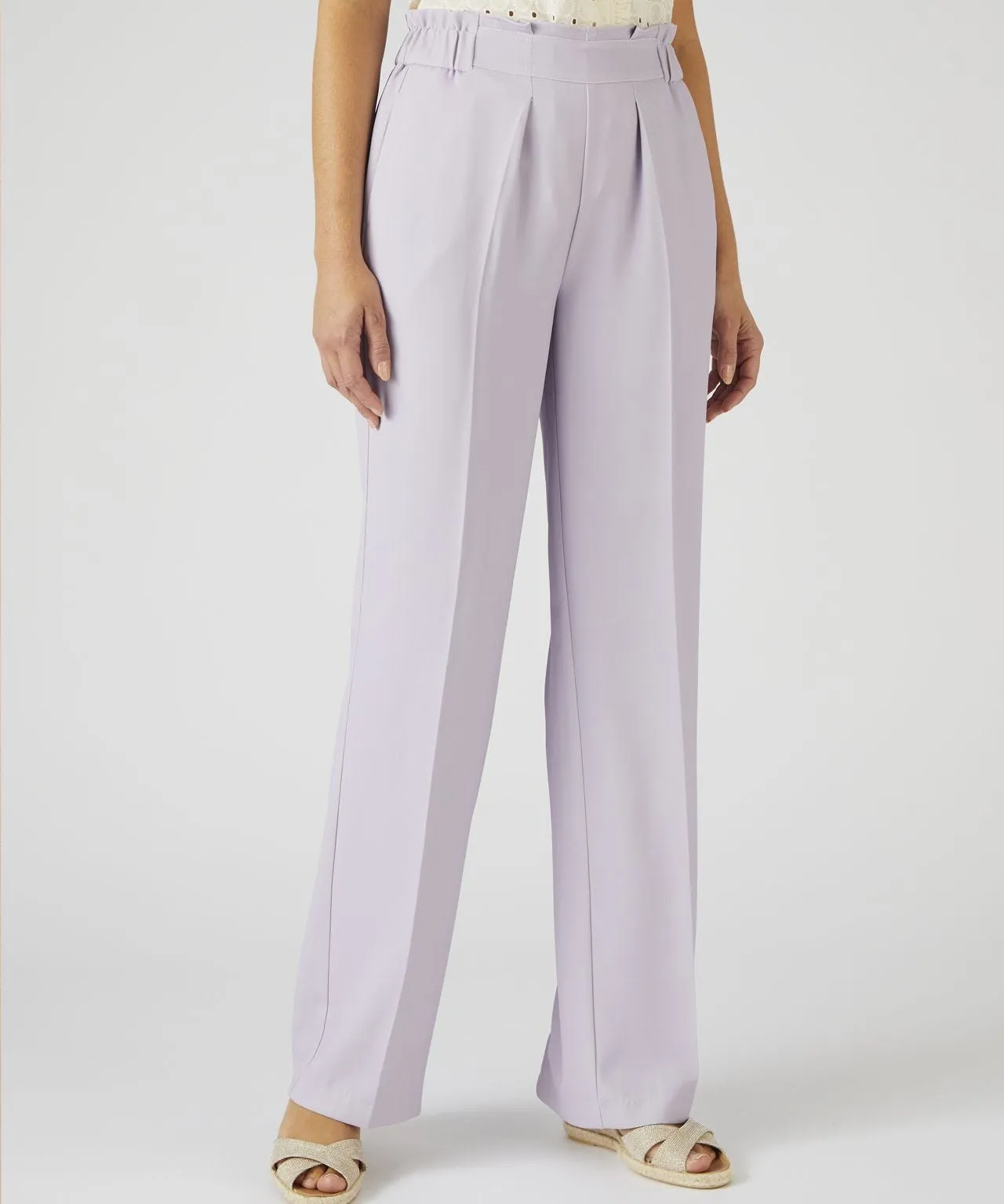 Wide-Leg Pull-On Trousers