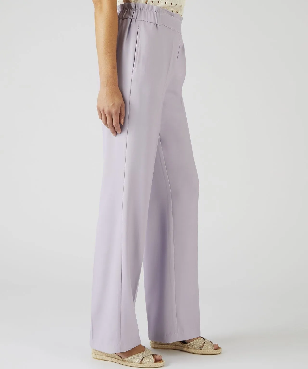 Wide-Leg Pull-On Trousers