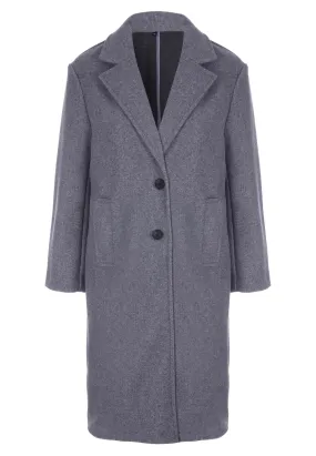 Trendy Womens Grey Longline Formal Coat Collection