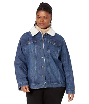 Women's Shearling Denim Jacket - Draper James Plus Size