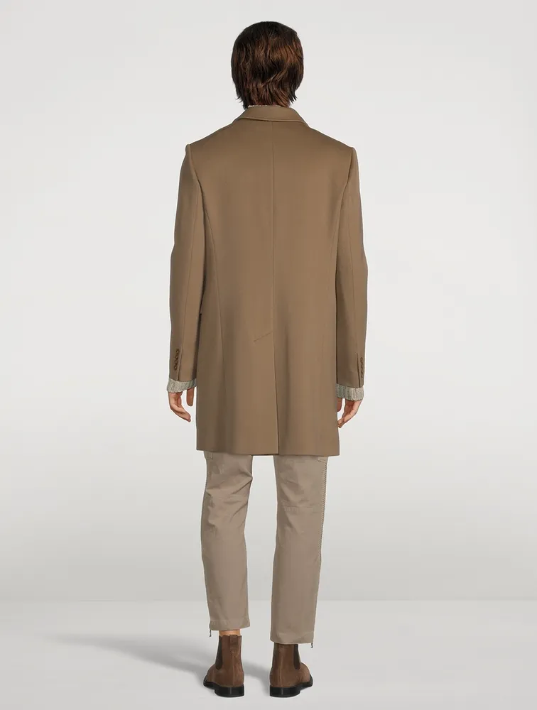 Wool Coat with Three Buttons at Holt Renfrew