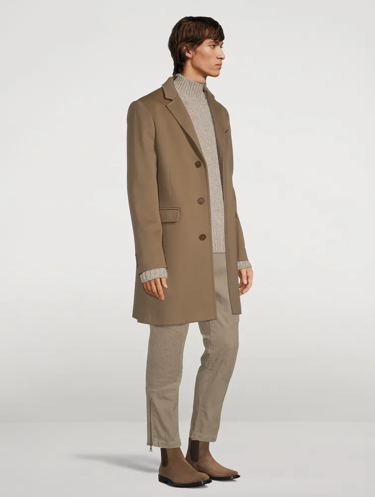 Wool Coat with Three Buttons at Holt Renfrew